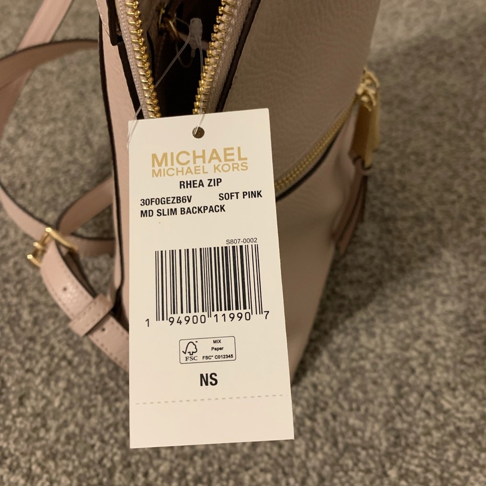 Michael Kors Rhea Pebbled Slim Backpack - Picture 4 of 4